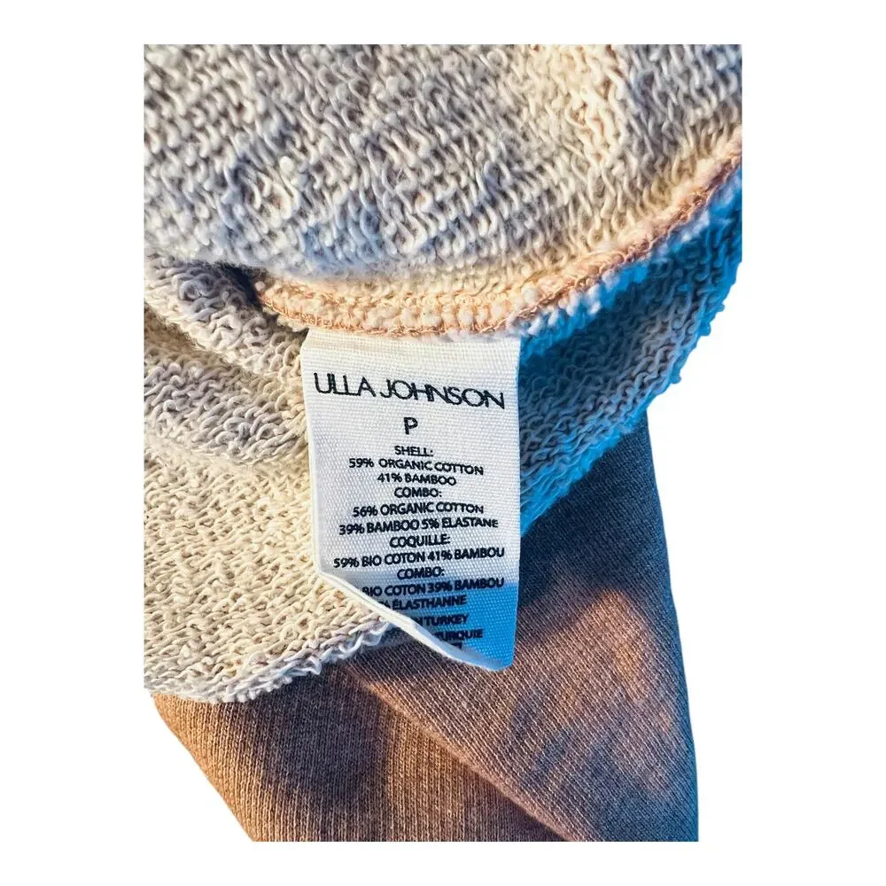 Ulla Johnson Philo Resin Puff Sleeve Organic Cotton Bamboo Sweatshirt P XS